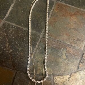 Gold and Silver Two-Tone Rope Chain Necklace - Women Jewelry